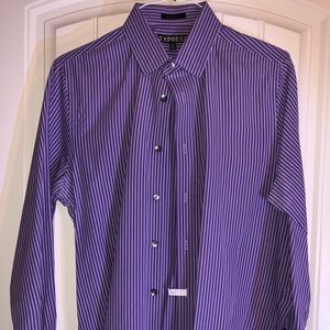 Express modern fit long sleeve button down shirt